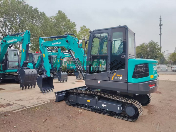 SUNWARD SWE60F-3 Excavator & 1 XCMG SLM3500S Self-Loading Mixer